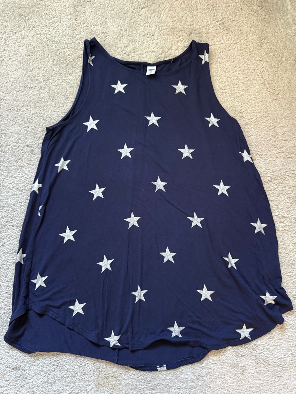 Old Navy Navy Tank with Silver Star Print
